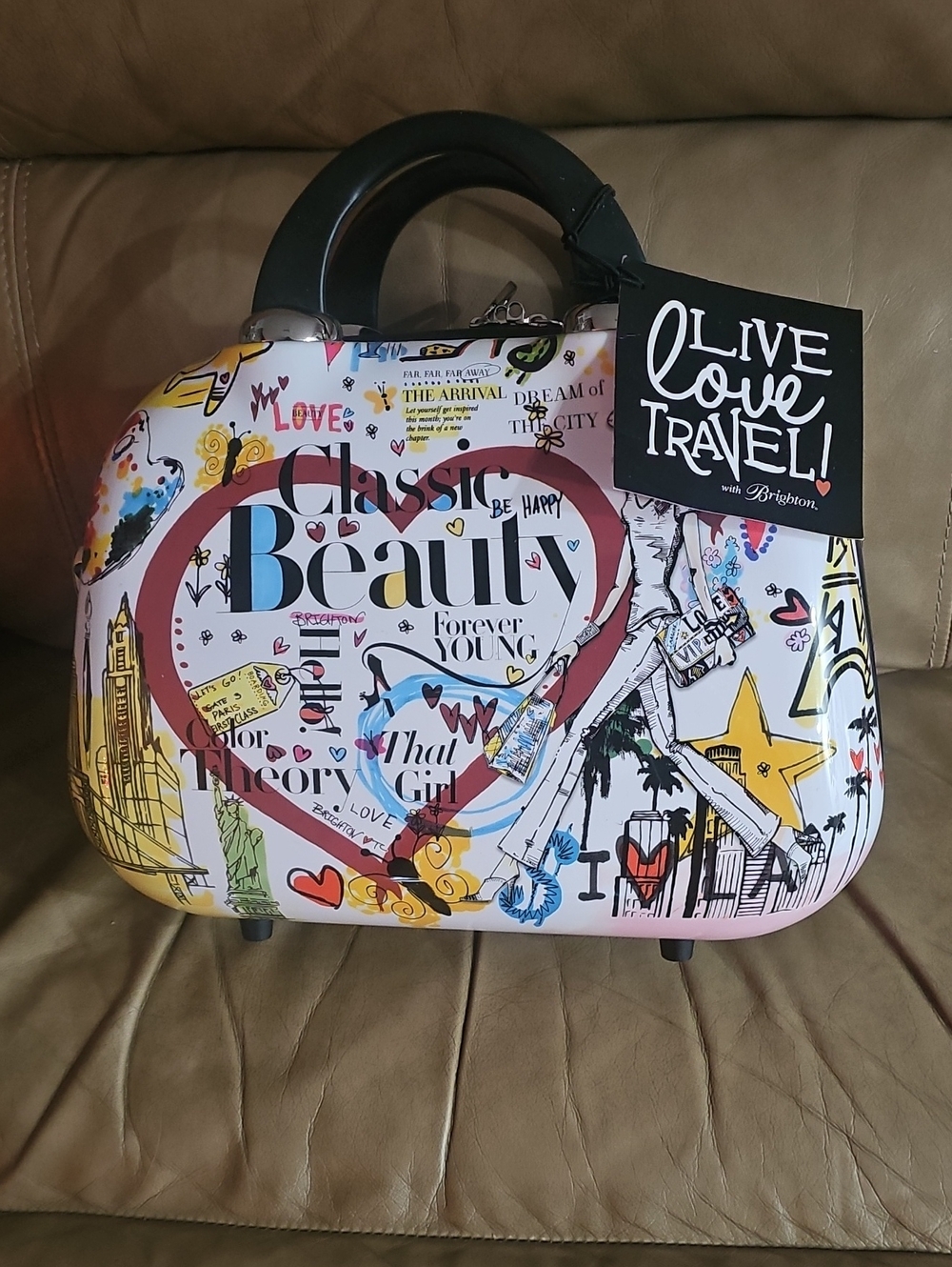 Brighton Multicolor Graphic Dome Travel Bag with Black Handle